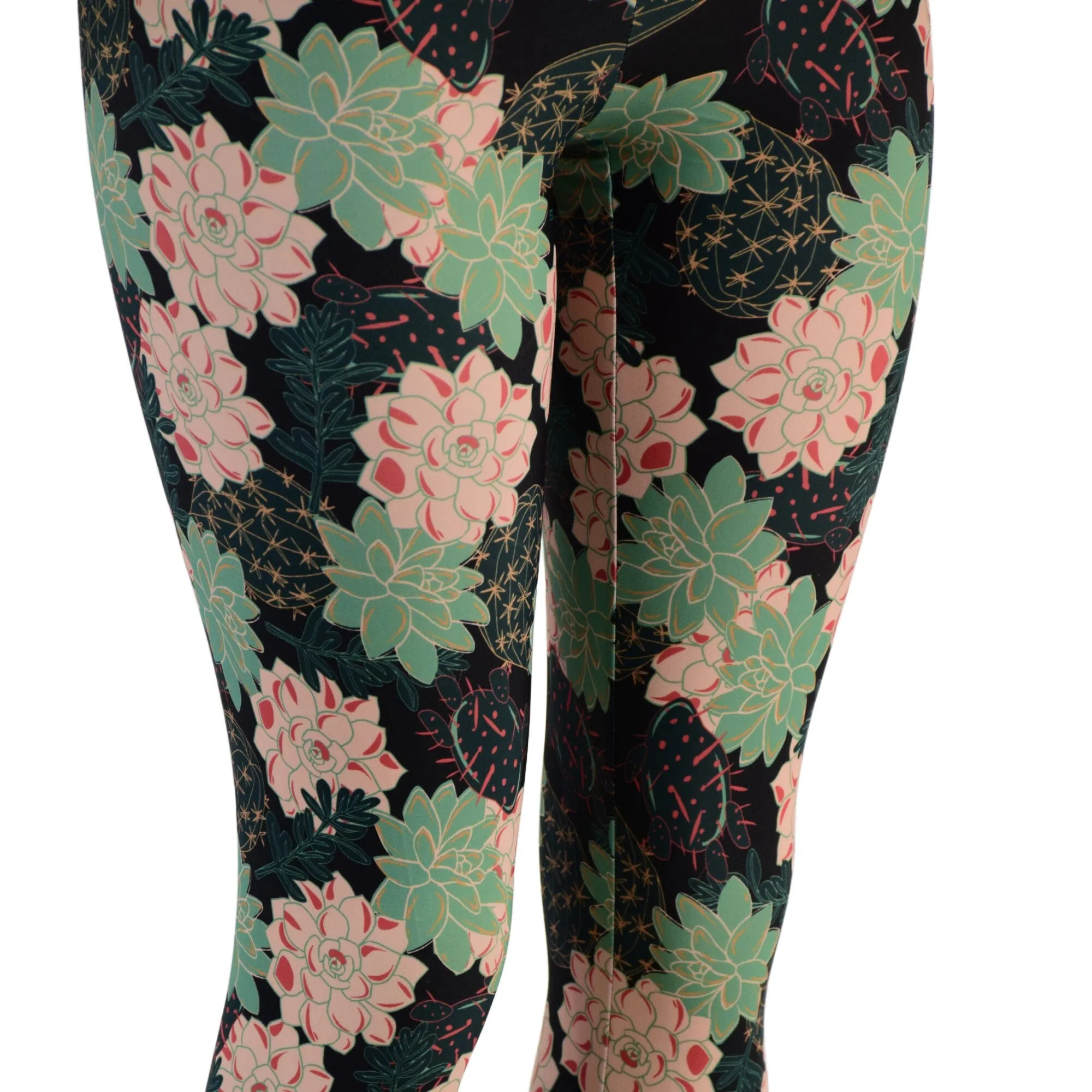 Succa For You Succulent Print High Waist Leggings READY to SHIP