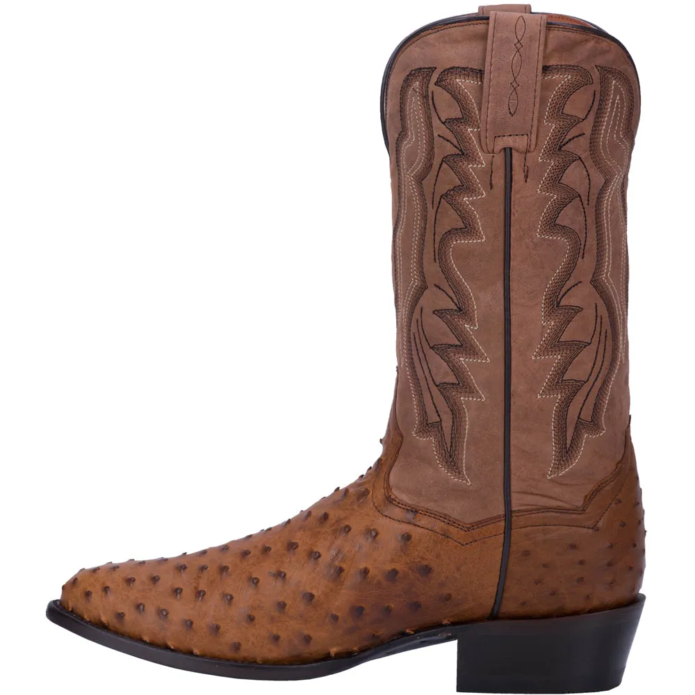 Tempe Ostrich Embroidered Round Toe Cowboy Boots