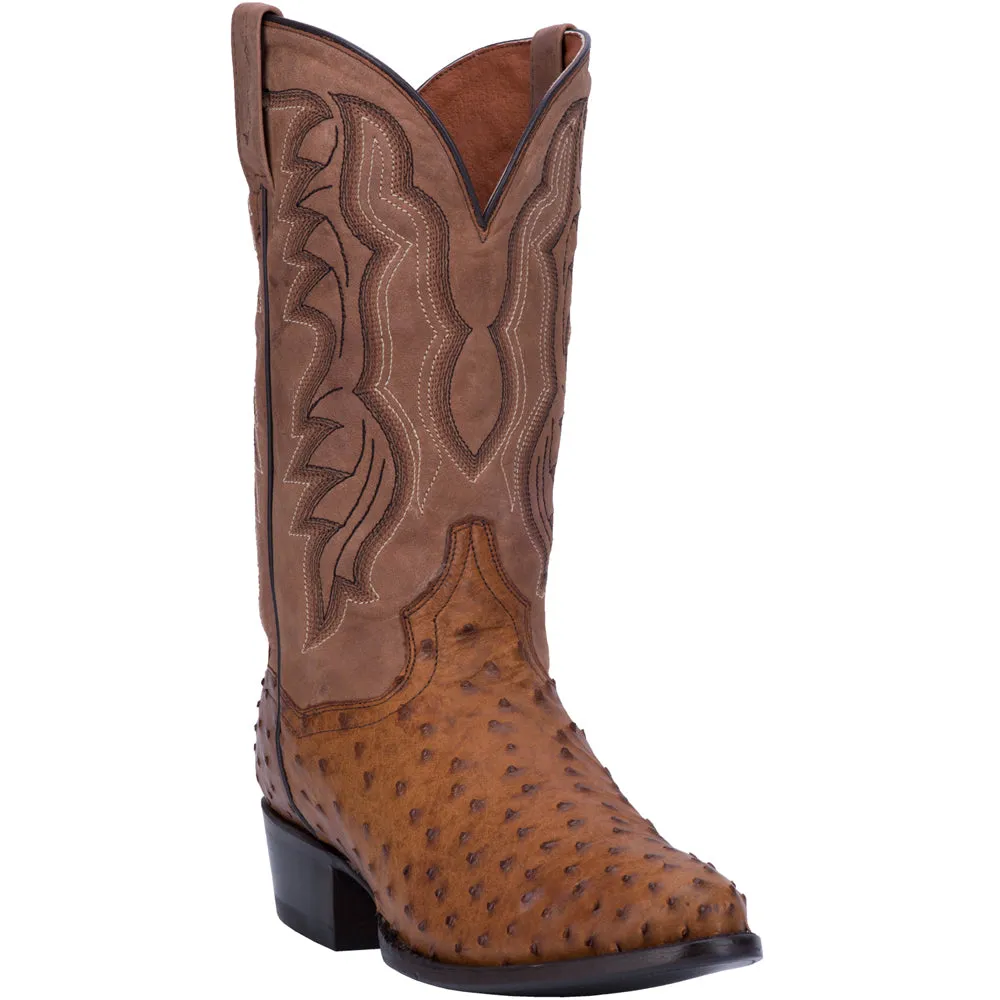 Tempe Ostrich Embroidered Round Toe Cowboy Boots