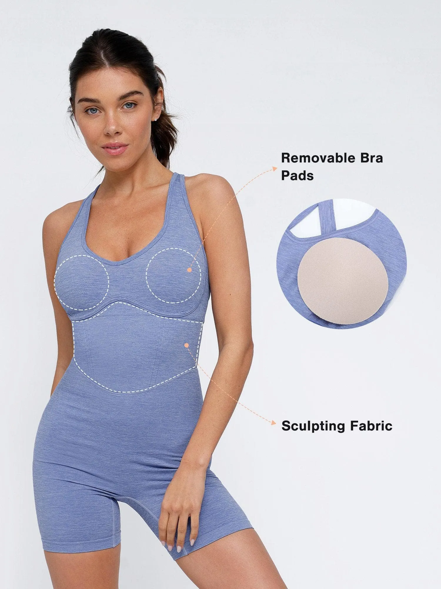 The Shapewear Romper Seamless Sport Crossback For Insiders