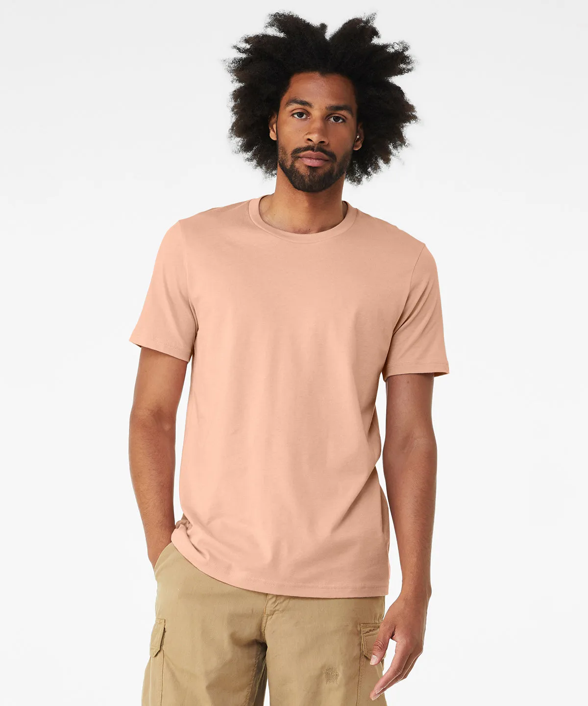 Unisex heather CVC short sleeve t-shirt | Heather Pink Gravel