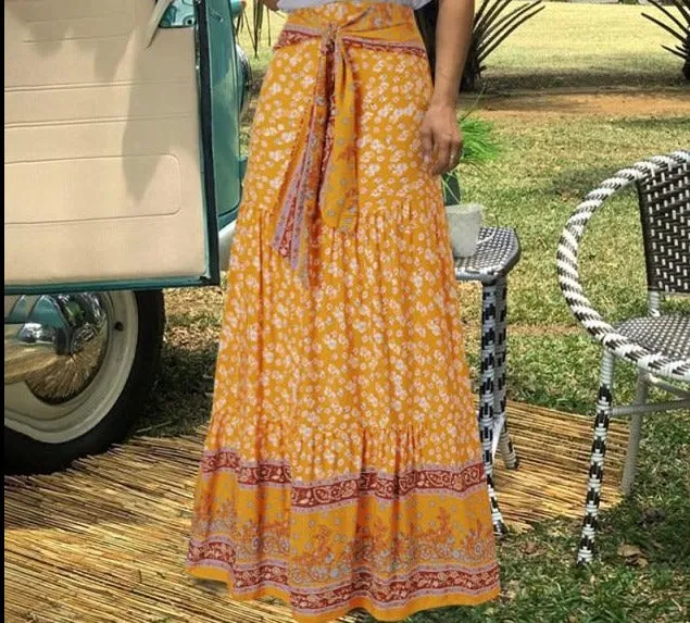 Vintage style Check Maxi Skirt