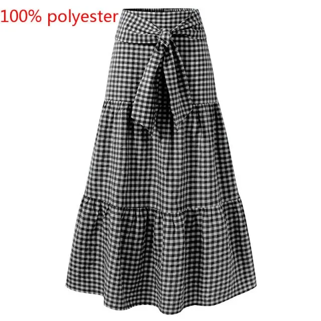 Vintage style Check Maxi Skirt