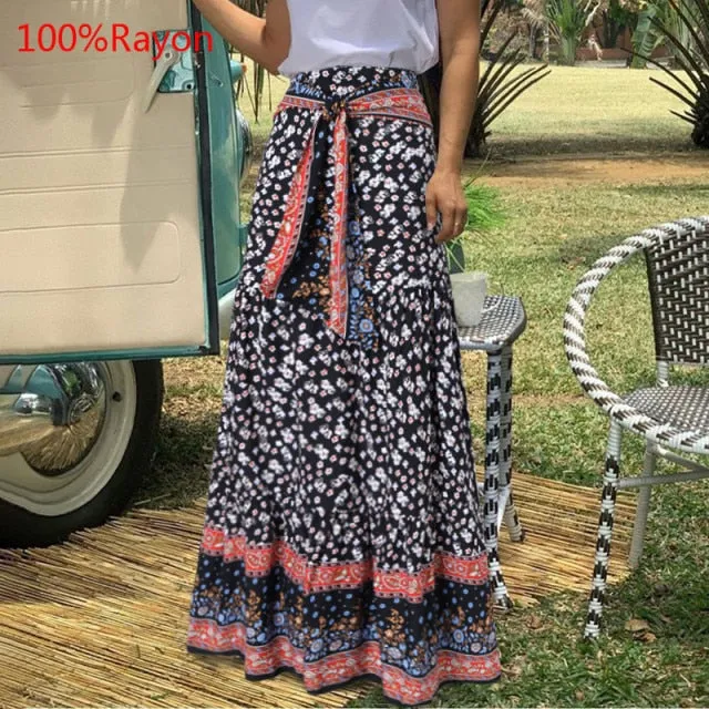 Vintage style Check Maxi Skirt