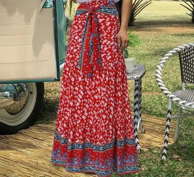 Vintage style Check Maxi Skirt