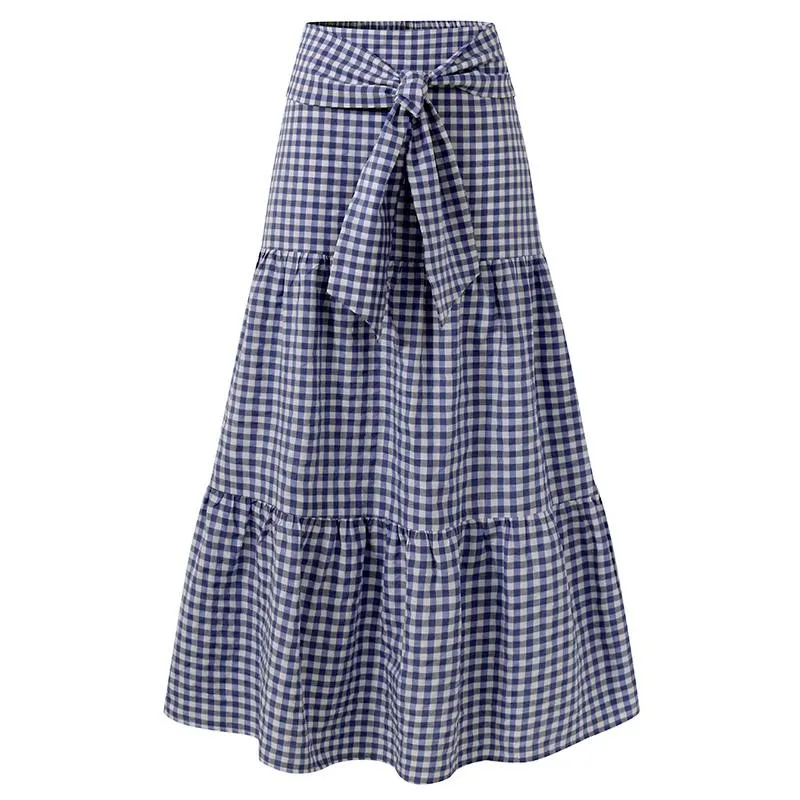 Vintage style Check Maxi Skirt