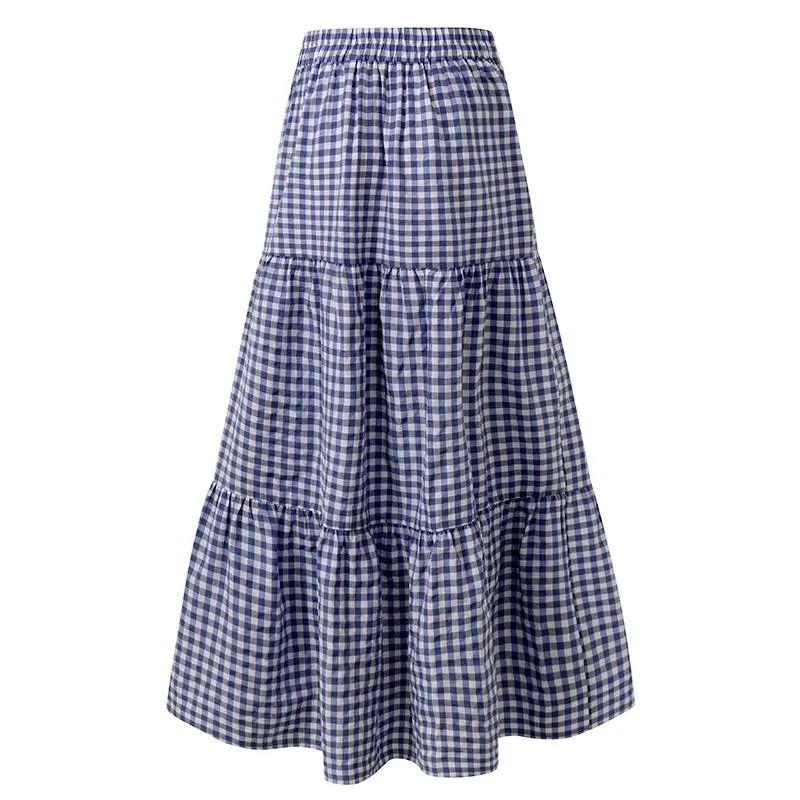 Vintage style Check Maxi Skirt