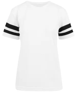 Womens mesh stripe tee | White/Black