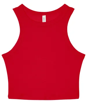 Womens micro rib racer tank | Solid Red Blend