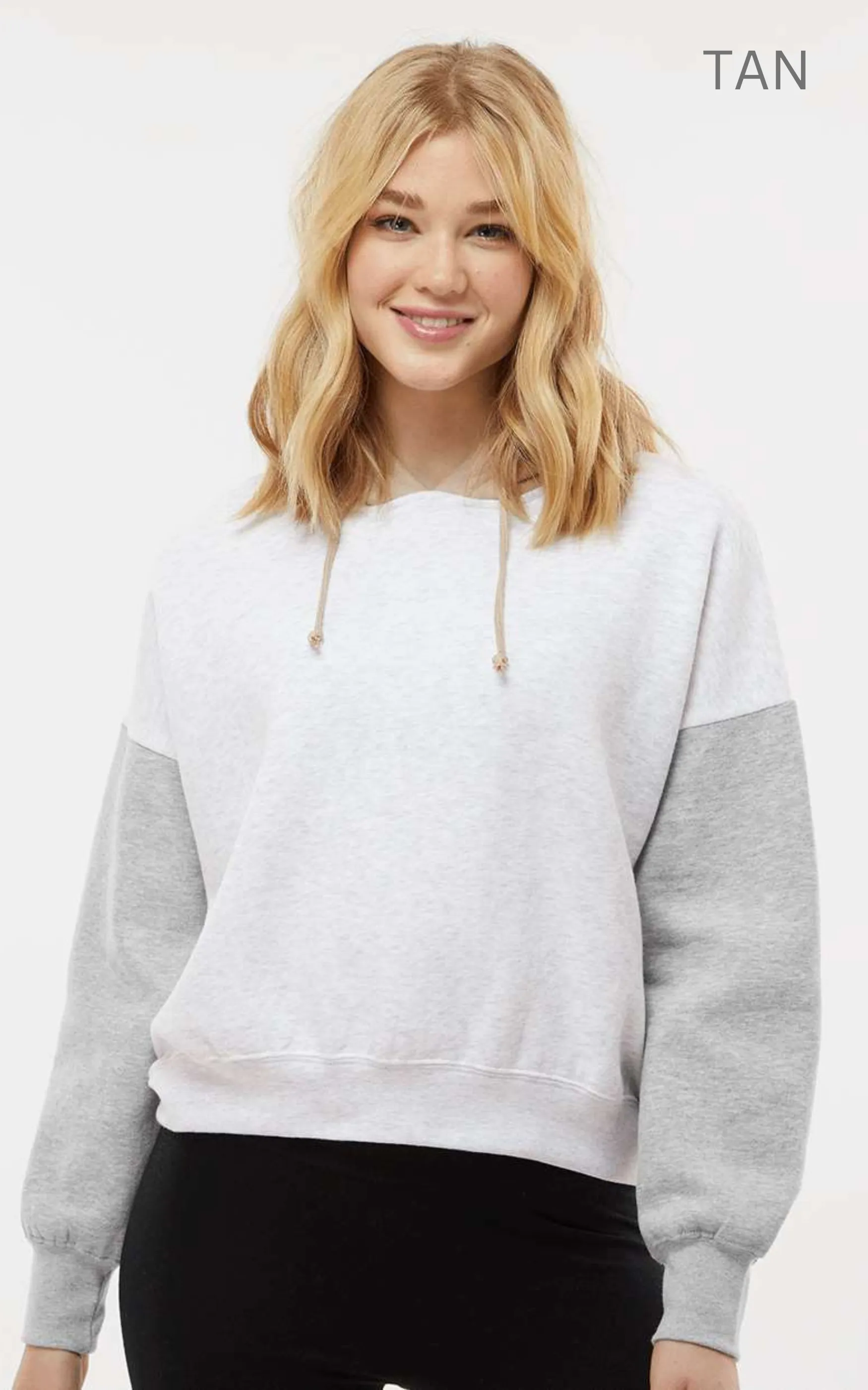 Women's Sueded Fleece Colorblocked Crop Hooded Sweatshirt** - Final Sale