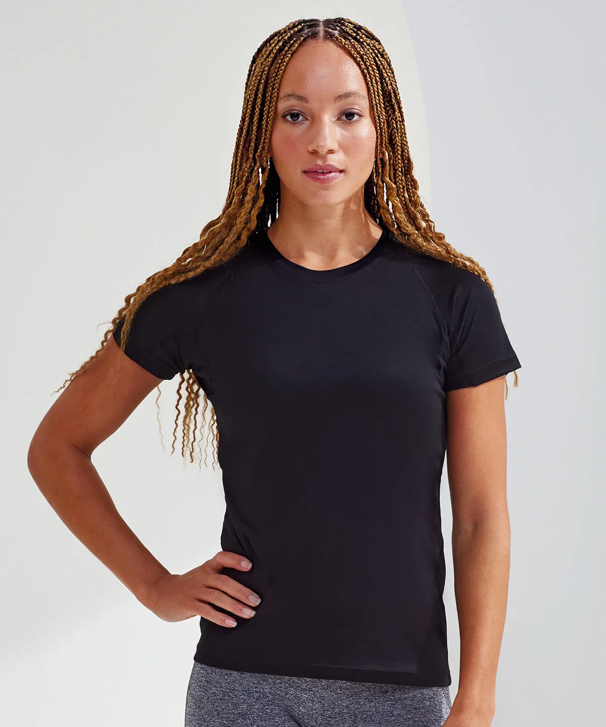 Womens TriDri® panelled tech tee | Charcoal