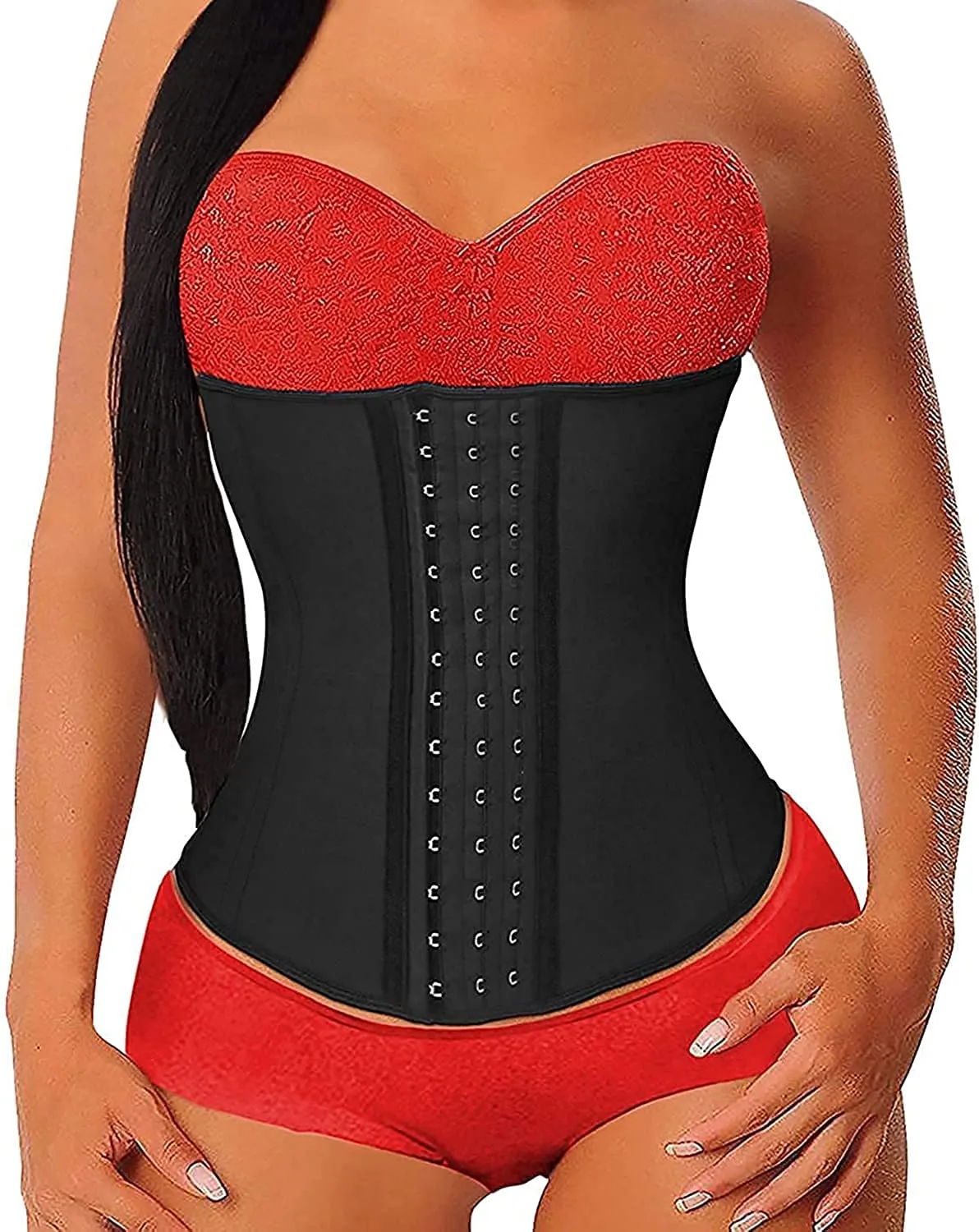 YIANNA Women Classic Latex Waist Trainer  9 Steel Bones 3 Row Hooks