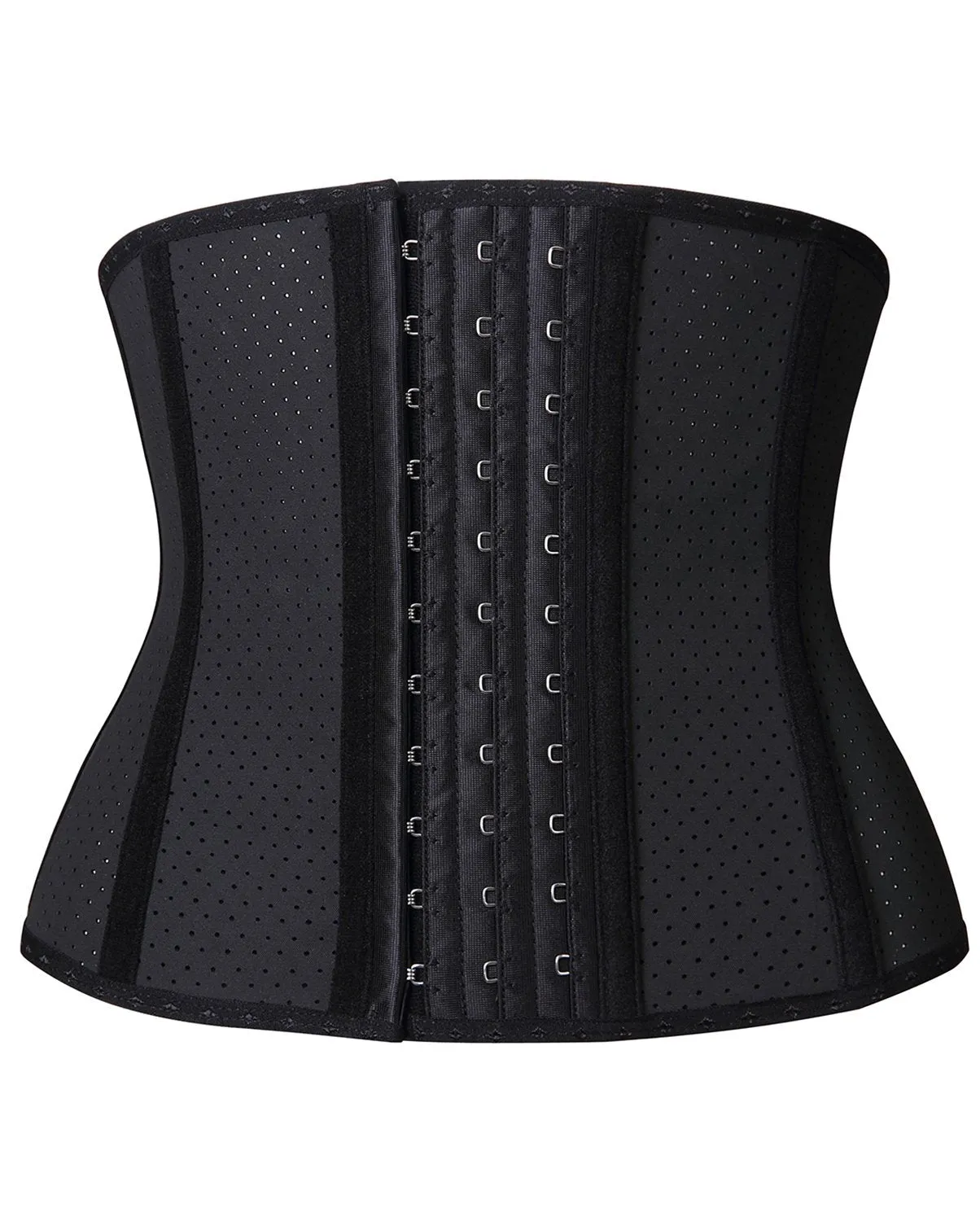 YIANNA Women Latex Short Torso Waist Trainer 9 Steel Bones 3 Row Hooks