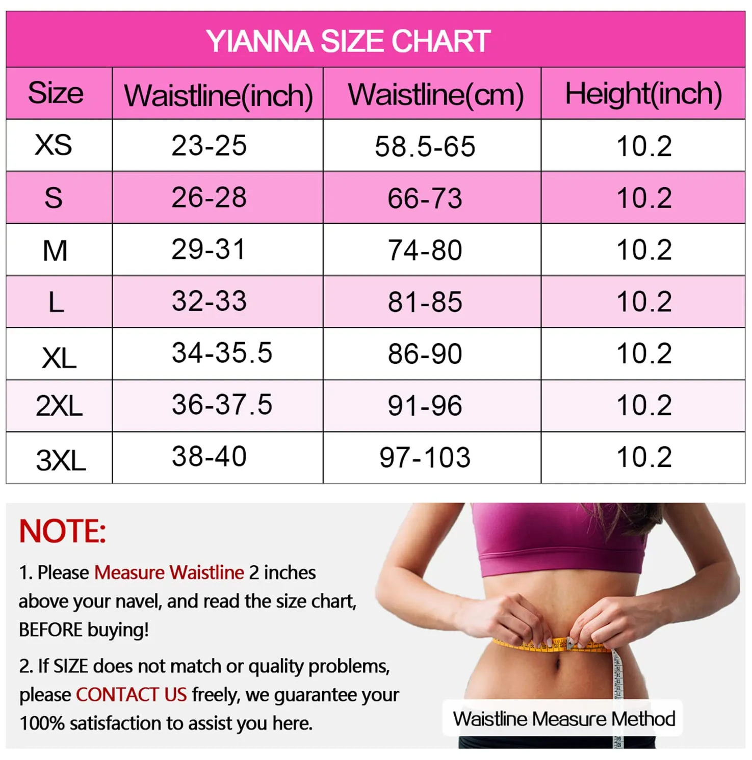 YIANNA Women Latex Short Torso Waist Trainer 9 Steel Bones 3 Row Hooks